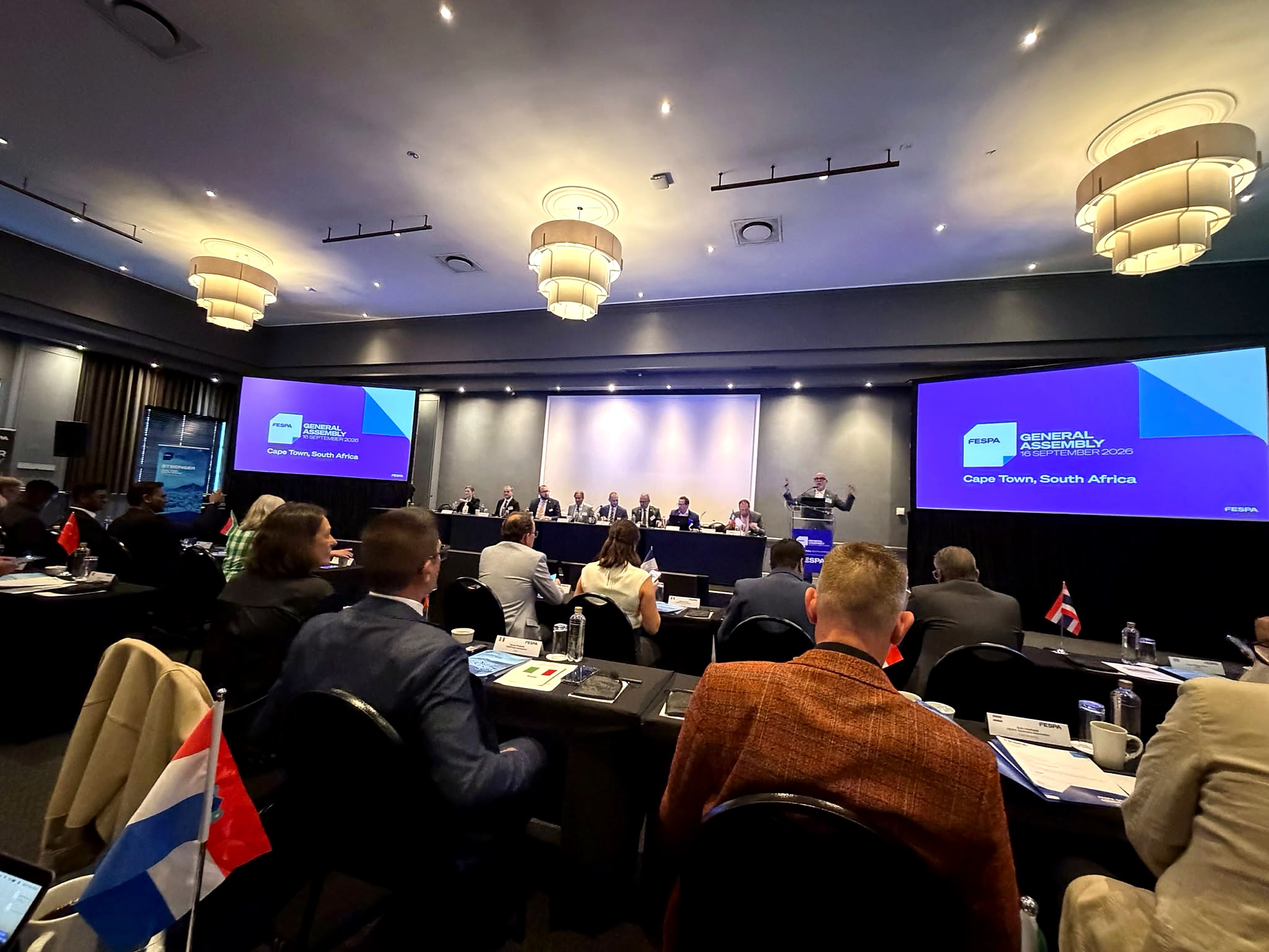 Sessão da Assembleia Geral da FESPA 2026, na Cidade do Cabo, África do Sul